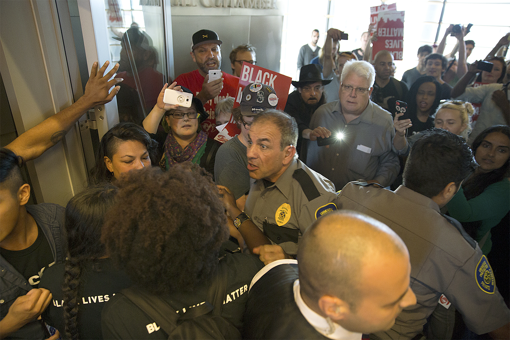 Protesters flooded City Council chambers Monday to protest the police precinct. Photo by Alex Garland