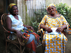 Ngassa's clients Ladi Ibrahim (left) and Amina Abubakari.