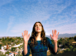 Becky Stark of Lavendar Diamond and her sky blue sky.