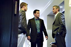 Taking it to the bank: (from left) Pitt, Damon, and Clooney.