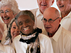 Dora Morrow (with scarf) among the Young chorus.