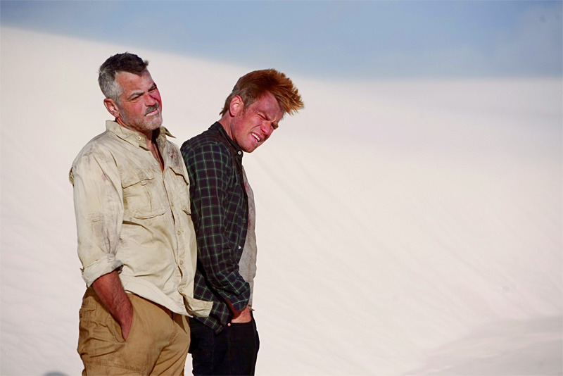 Clooney and McGregor (right) get lost on their desert quest.