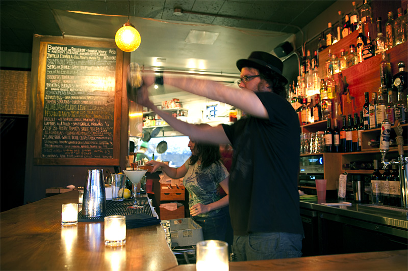 Bartender Jeff Fielder shakes things up at Ocho.