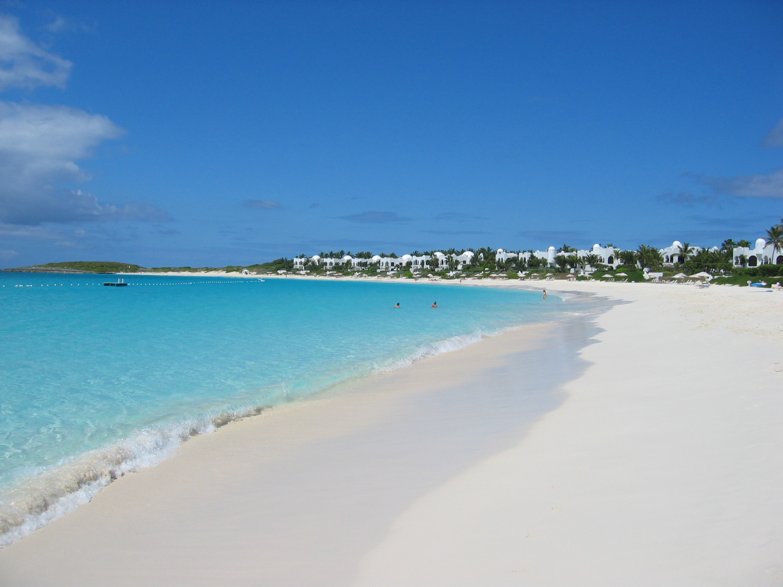 The blue waters of the Caribbean