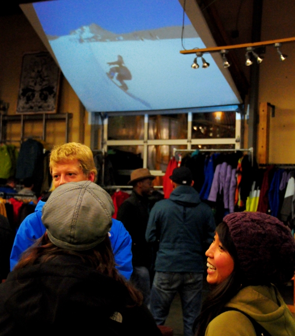 EVO, which hosted The Rare and Vintage Snowboard Show, showed vintage snowboard movies during the art walk.