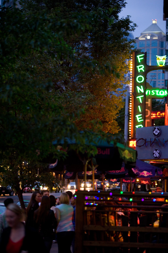 Early evening in front of the Frontier Room.