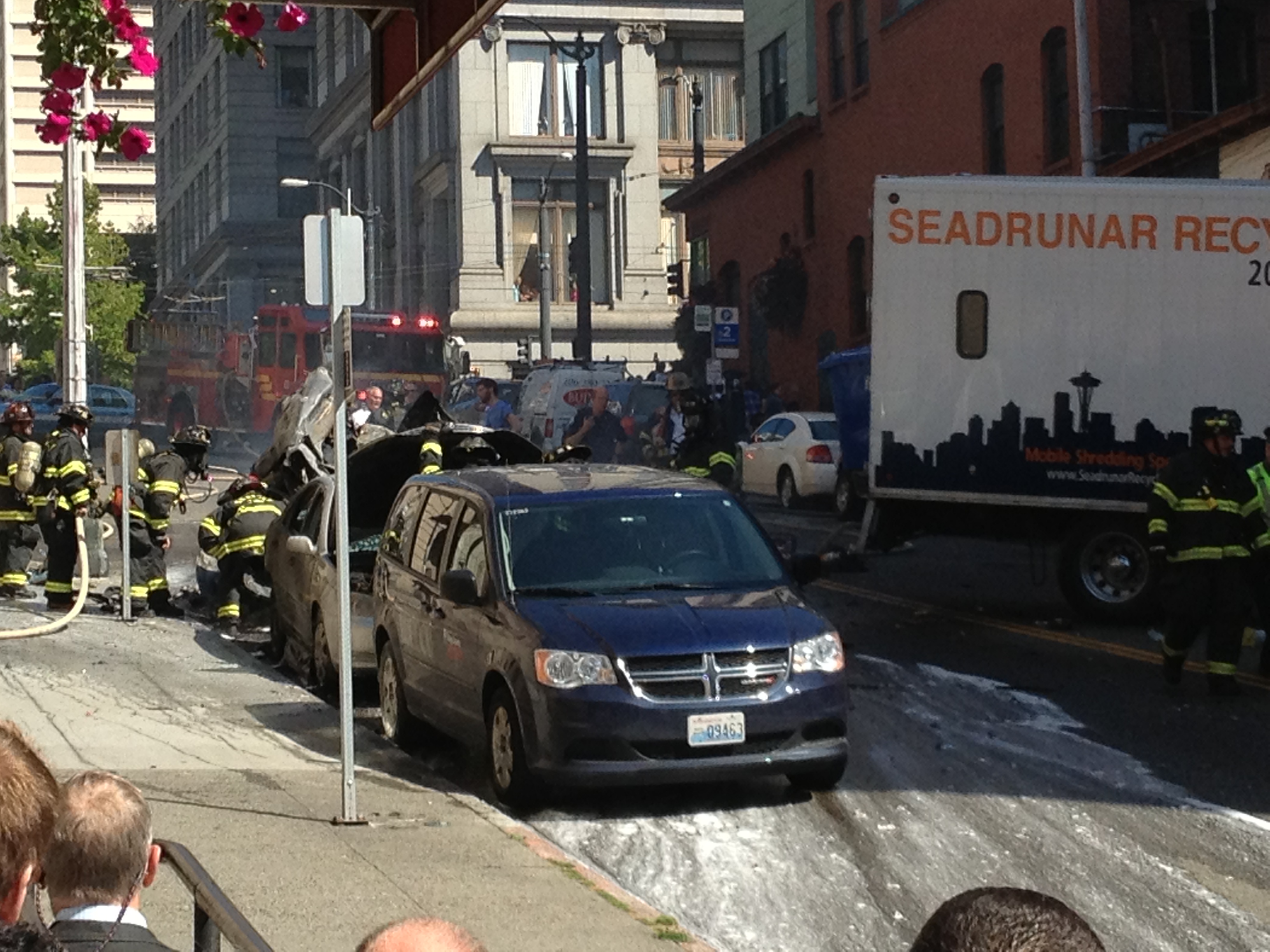 UPDATE: A car on James Street between Second and Third avenues exploded