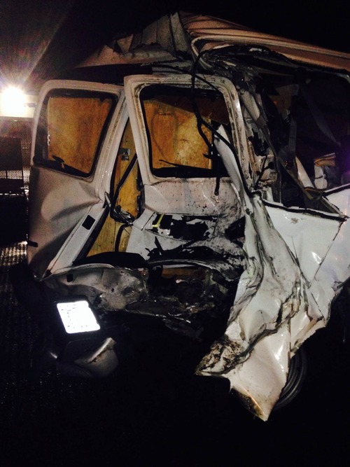 La Luz's van "Old Faithful" after the accident.