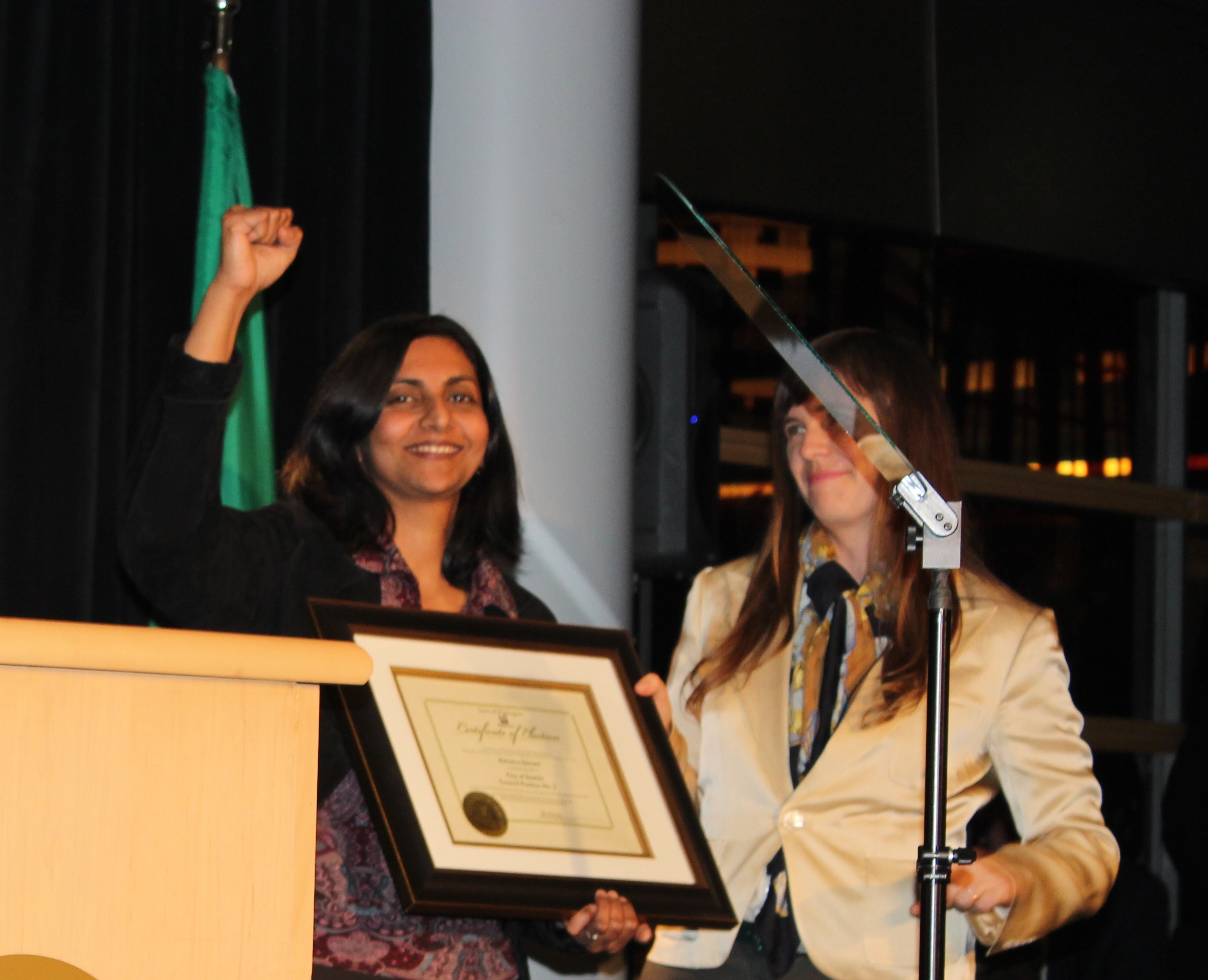 Sawant ended her Inauguration speech with a single word: "Solidarity." Photos by Kelton Sears.