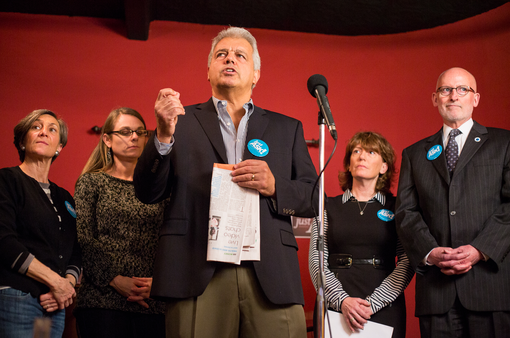 WA CeaseFire President Ralph Fascitelli speaks during a press conference held at Paloma Cafe on Wednesday morning. Photo by Joshua Bessex.