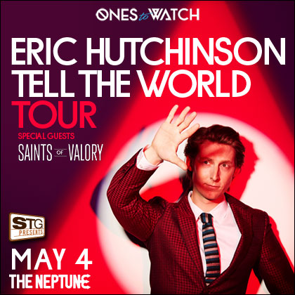 ENTER TO WIN  STG Presents: Eric Hutchinson Sunday | May 4 8:00 pm | The