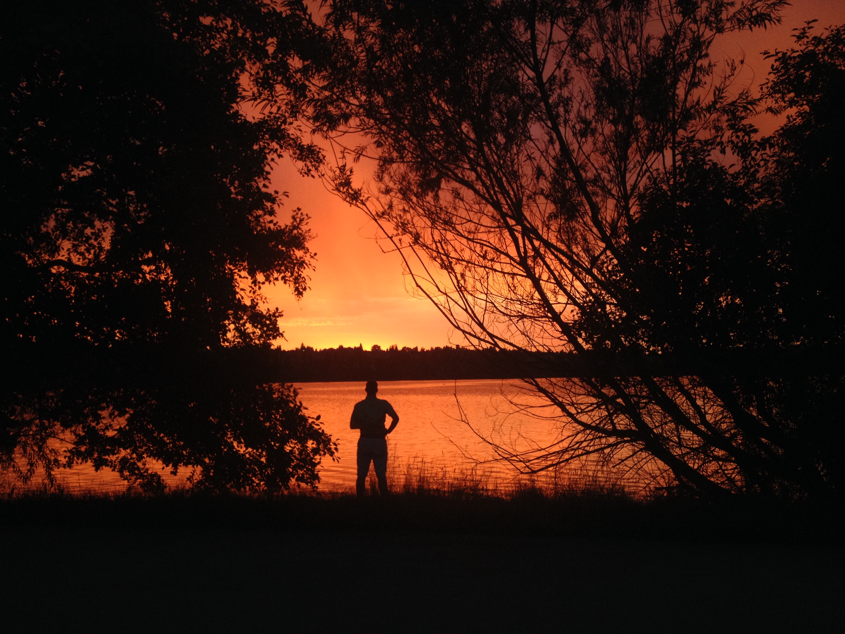 Fiery Seattle sky on Sunday, July 13. Photo by Morgen Schuler