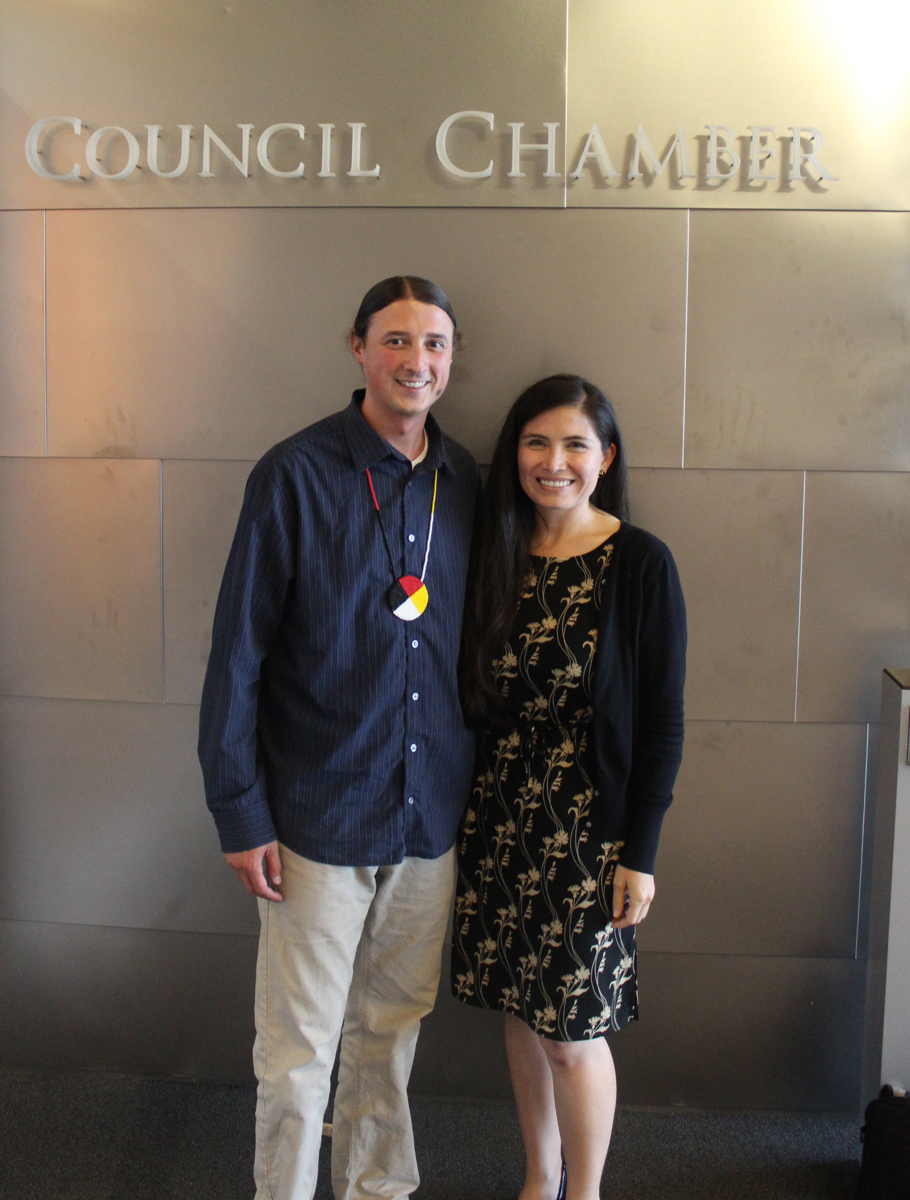 Resolution creator Matt Remle and Ethel Branch of the Seattle Human Rights Commission