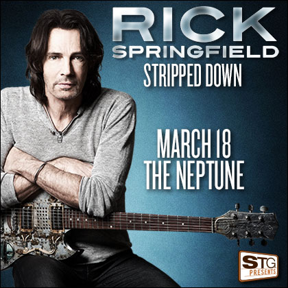 STG presents: Rick Springfield Wednesday | Mar 18 8 pm | Neptune Theatre  ﻿For all