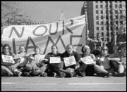 While one Seattle activist refused food, others demonstrated at Westlake.