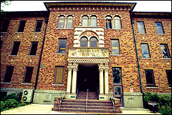 The main entrance at Western State Hospital in Steilacoom, Pierce County.