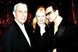 Cohen, director Lunson, and Bono.