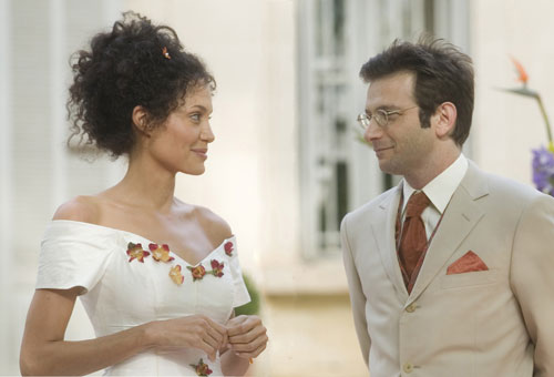 Happy memories: Jolie and Futterman as the Pearls on their wedding day.