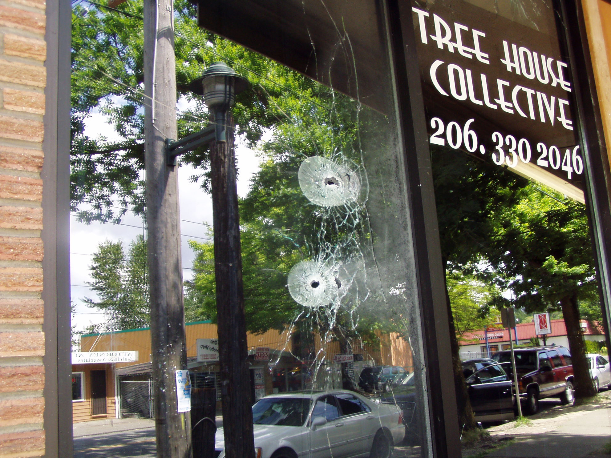 Errant bullets hit this Rainier Beach medical marijuana shop last week.