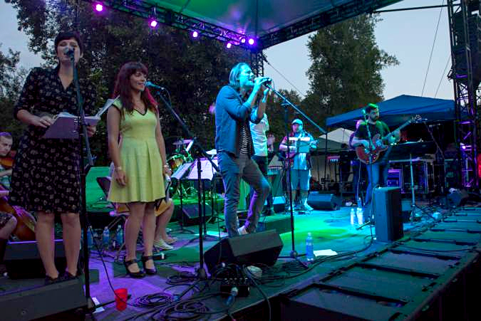 Clockwise from top: Tea Cozies, Seattle Rock Orchestra, and Cody and Rocky Votolato.