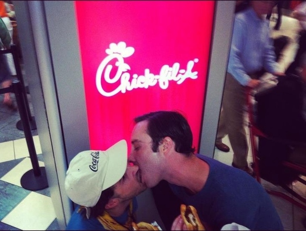 Atlanta punk band The Black Lips protested Chick-Fil-A's anti-gay stance by making out in one of its restaurants in 2012.