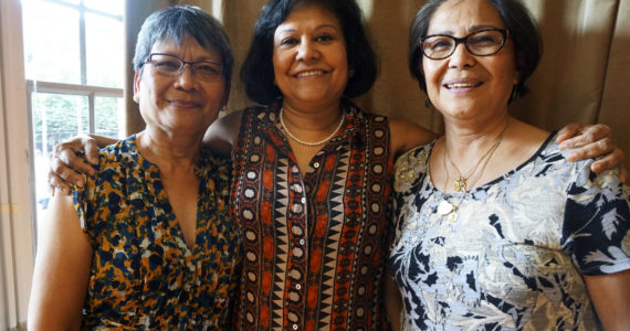 Velma Veloria, Sutapa Basu, and Emma Catague (left to right) have worked to spread labor trafficking awareness over the past two decades. Photo by Melissa Hellmann