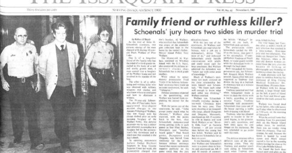 Screenshot of the Issaquah Press from Nov. 6, 1985, regarding the murder trial of John H. Schoenhals.