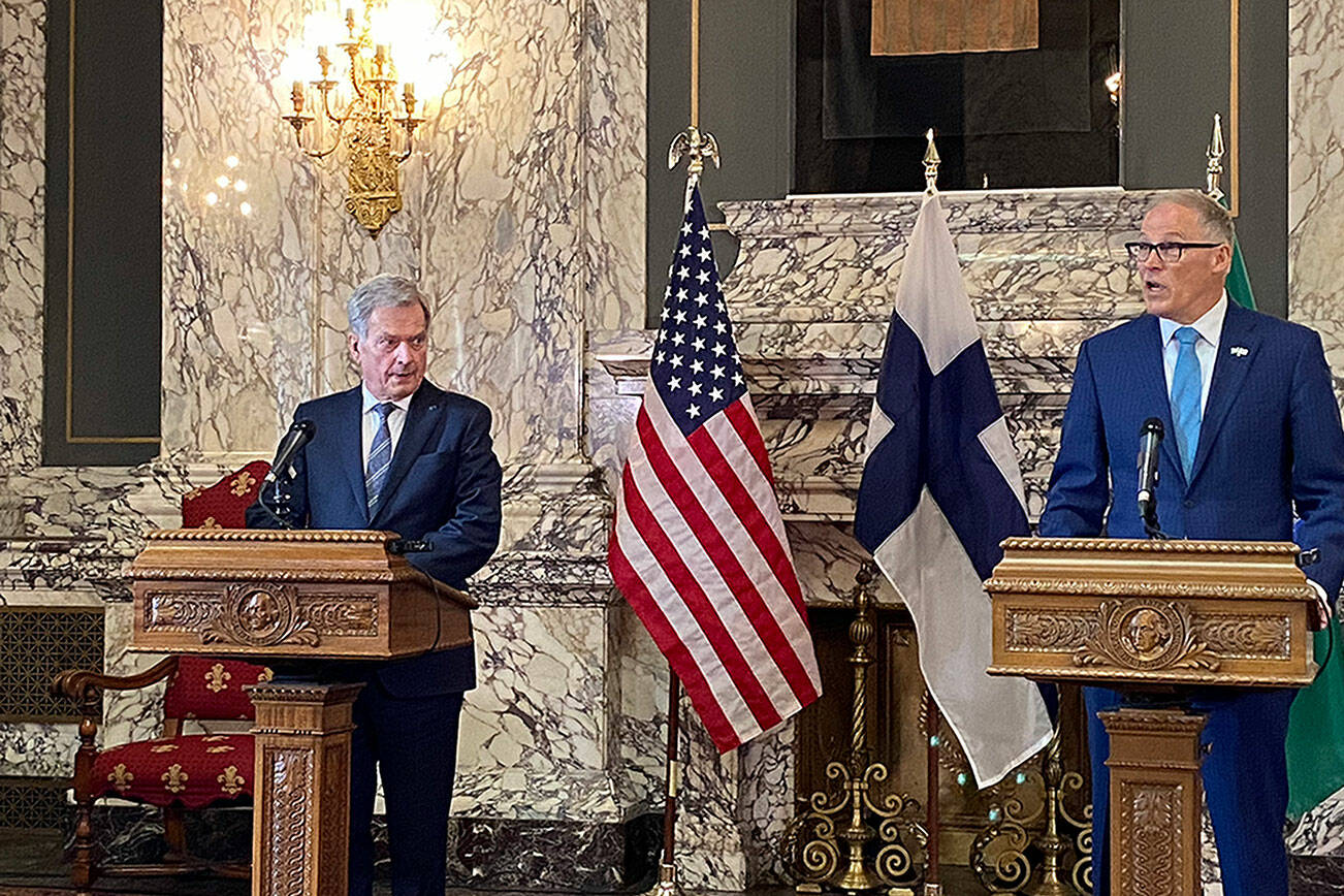 Finnish President Sauli Niinistö and Gov. Jay Inslee. (Courtesy of the Office of the Governor)