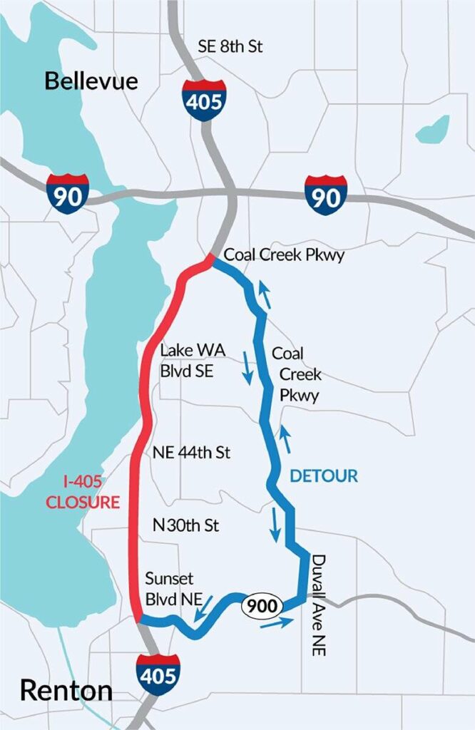 all-lanes-of-i-405-between-bellevue-renton-closed-for-the-weekend