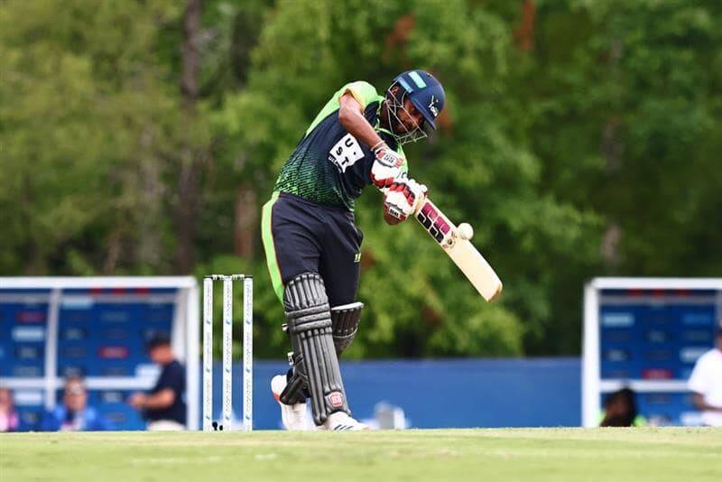 Harmeet Singh with the bat during MLC 2 for the Seattle Orcas. Image credit: Major League Cricket.